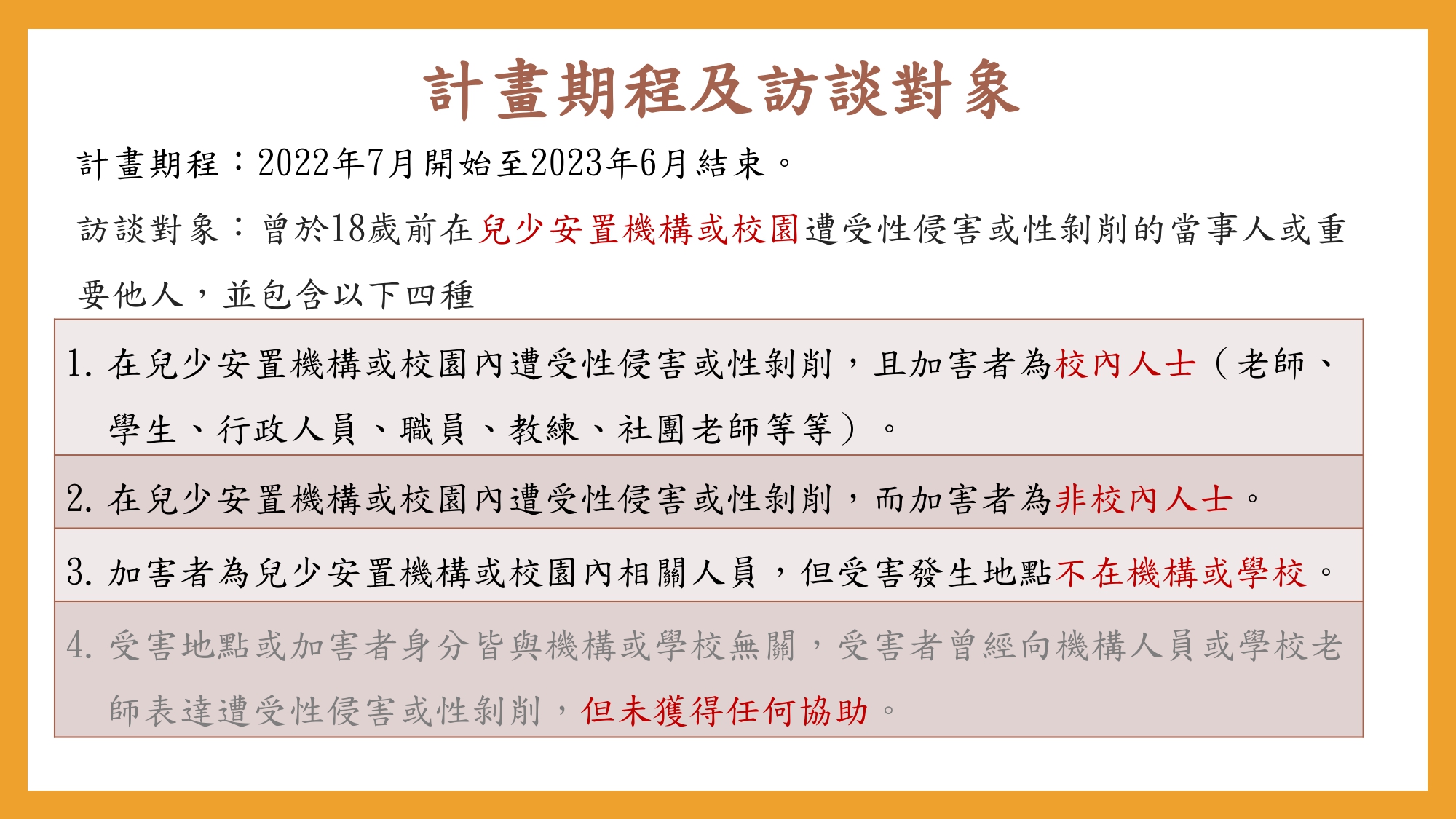 兒少安置機構及校園性侵議題系統性訪查計畫 page 0003